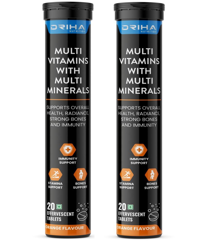     			DRIHA NUTRITION Multi Vitamin With Multi Minerals Pack of 2 40 gm Orange Minerals Tablets Pack of 2