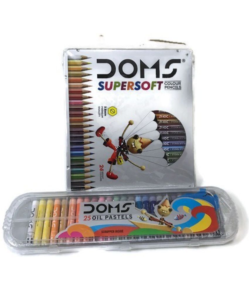     			Doms Creativ Combo 24 Supersoft Pencil Colour & 25 Oil Pastel