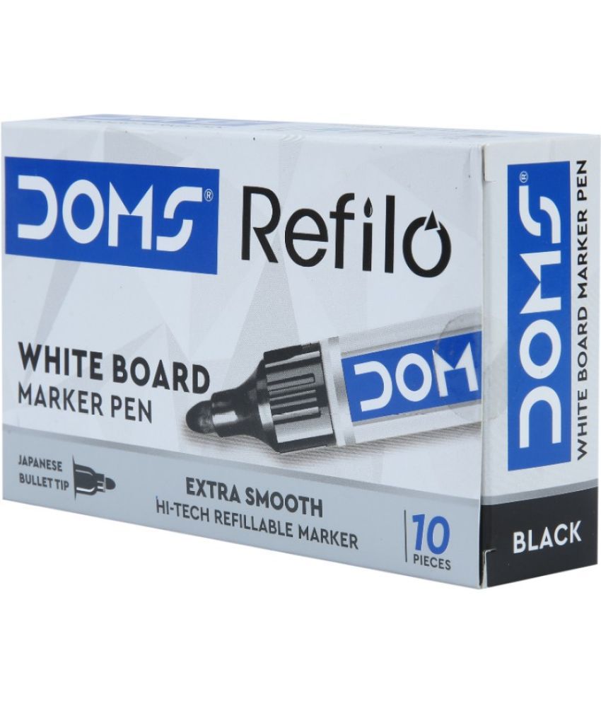     			Doms Refilo Non-Toxic Hi Tech Refillable White Board Marker (Set Of 20, Black)