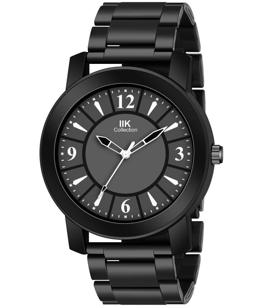     			IIK COLLECTION - Black Stainless Steel Analog Men's Watch