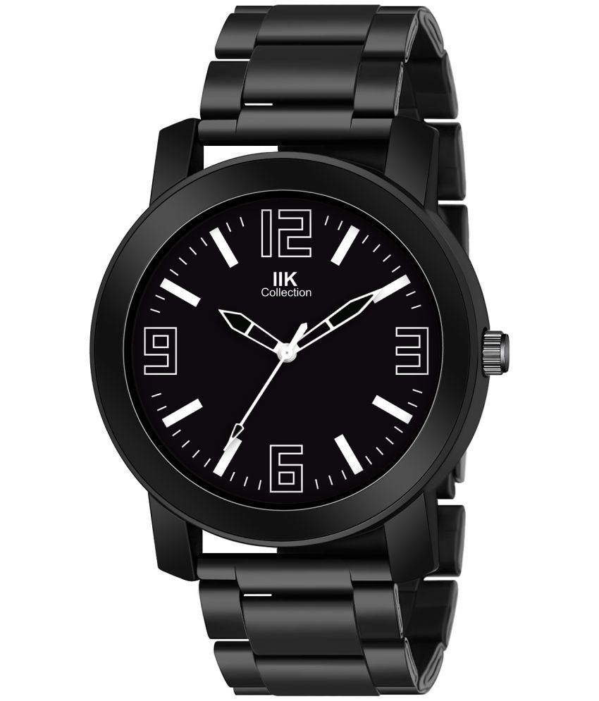     			IIK COLLECTION - Black Stainless Steel Analog Men's Watch