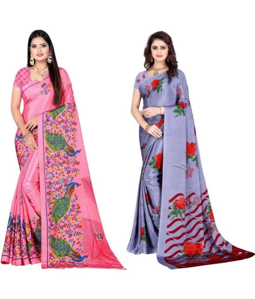     			LEELAVATI - Multicolor Crepe Saree With Blouse Piece ( Pack of 2 )