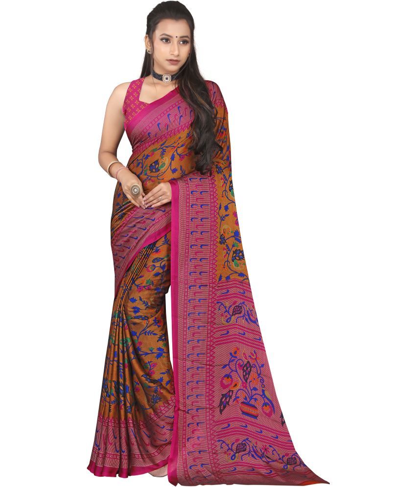     			LEELAVATI - Pink Chiffon Saree With Blouse Piece ( Pack of 1 )