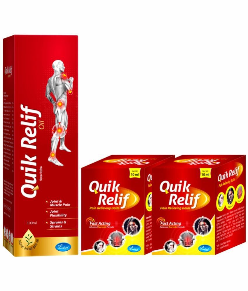     			Quik Relif Oil For Joint & Muscle Pain (1x100ml) + Balm (2x10ml)- Combo