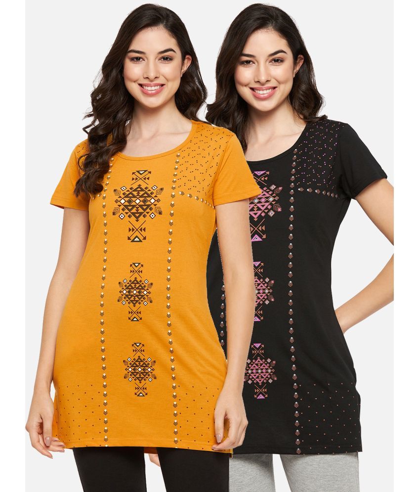     			VERO AMORE - Gold Cotton Blend Regular Fit Women's T-Shirt ( Pack of 2 )