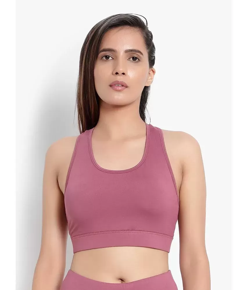 Wearjukebox - Pink Polyester Lightly Padded Women's Sports Bra ( Pack of 1  ) - Buy Wearjukebox - Pink Polyester Lightly Padded Women's Sports Bra (  Pack of 1 ) Online at Best Prices in India on Snapdeal