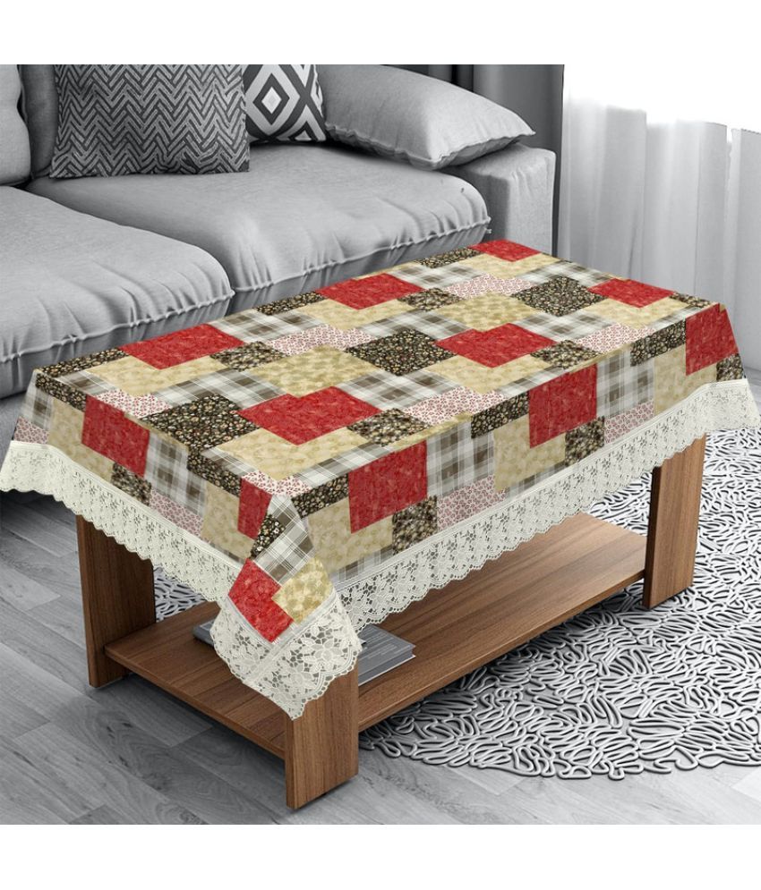     			Printed PVC 4 Seater Rectangle Table Cover ( 150 x 92 ) cm Pack of 1 Beige