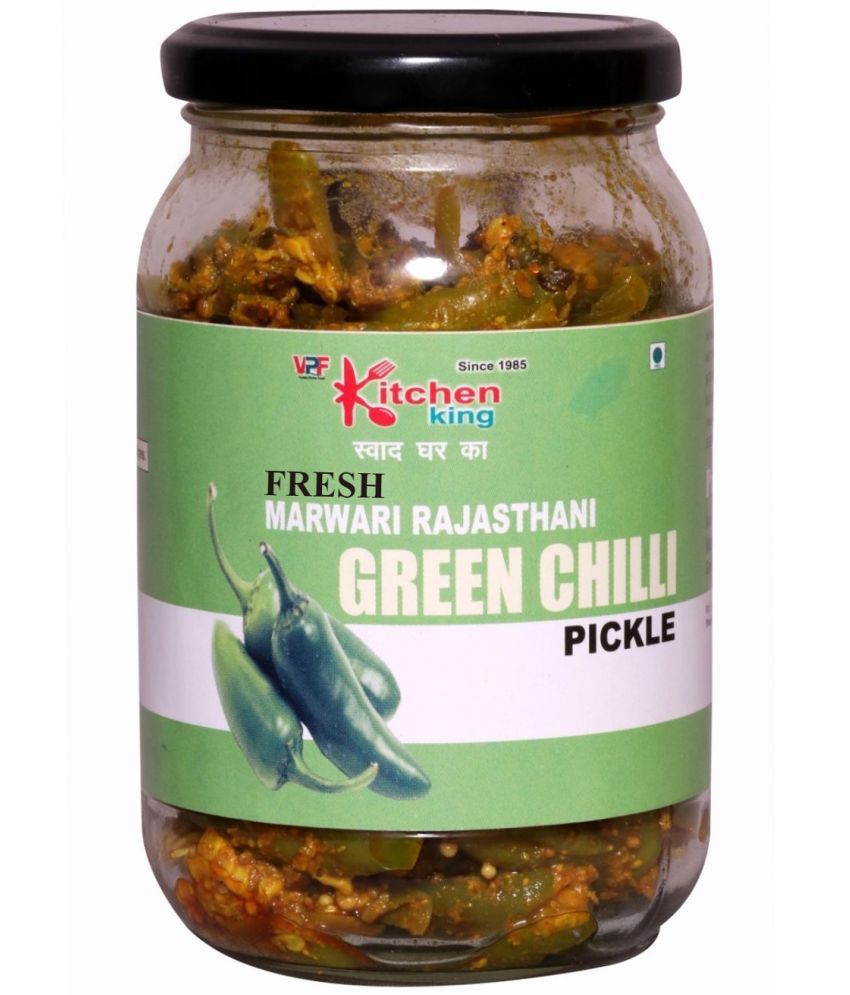     			Kitchen King Since -1985 Fresh Marwari Rajasthani Green Chilli Pickle | Premium Pickle Jar | Mouth-Watering Pickle 500 g