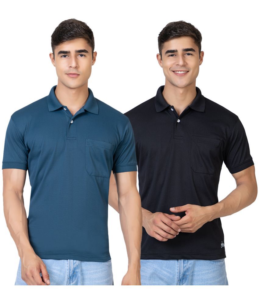     			YHA - Multicolor Cotton Blend Regular Fit Men's T-Shirt ( Pack of 2 )