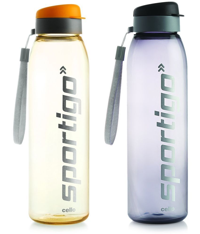     			Cello Sportigo Plastic Bottle Set, 1 Litre, Set of 2, Assorted