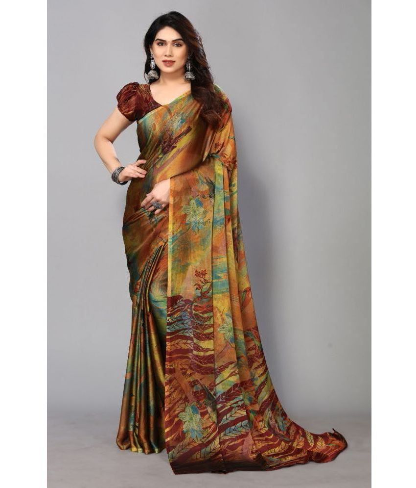     			FABMORA - Multicolour Chiffon Saree With Blouse Piece ( Pack of 1 )