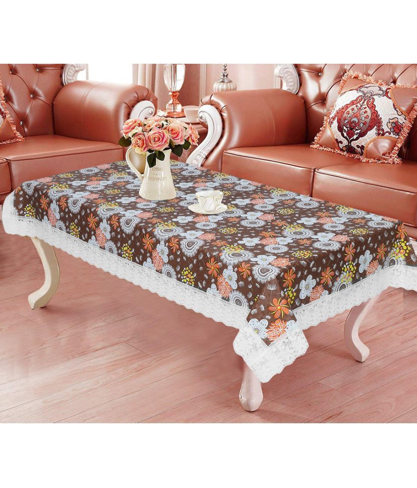     			HOMETALES Printed PVC 4 Seater Rectangle Table Cover ( 150 x 92 ) cm Pack of 1 Pink