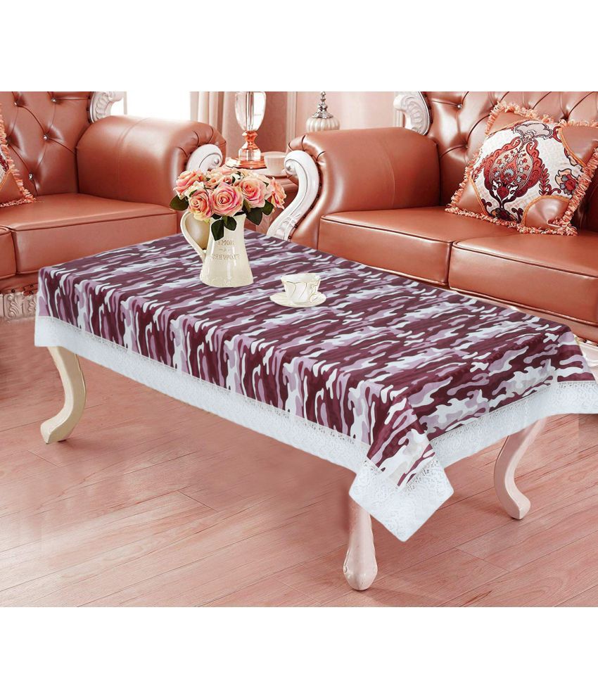     			HOMETALES Printed PVC 4 Seater Rectangle Table Cover ( 152 x 92 ) cm Pack of 1 Maroon