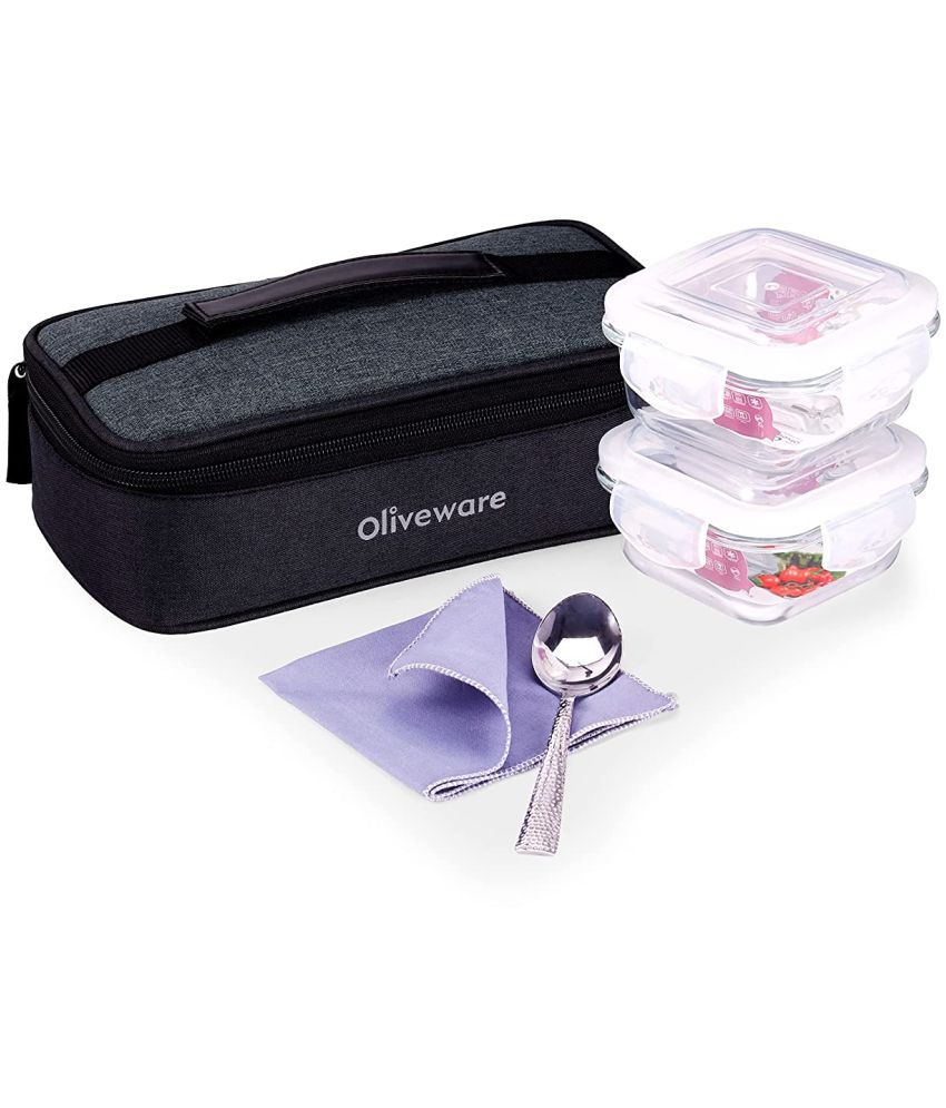     			Oliveware - Glass Lunch Box 2 - Container ( Pack of 1 )