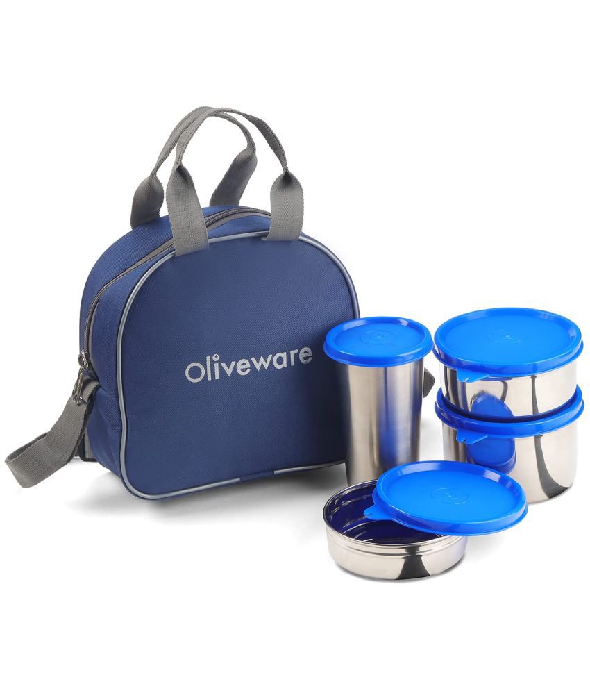     			Oliveware - Stainless Steel Lunch Box 4 - Container ( Pack of 4 )