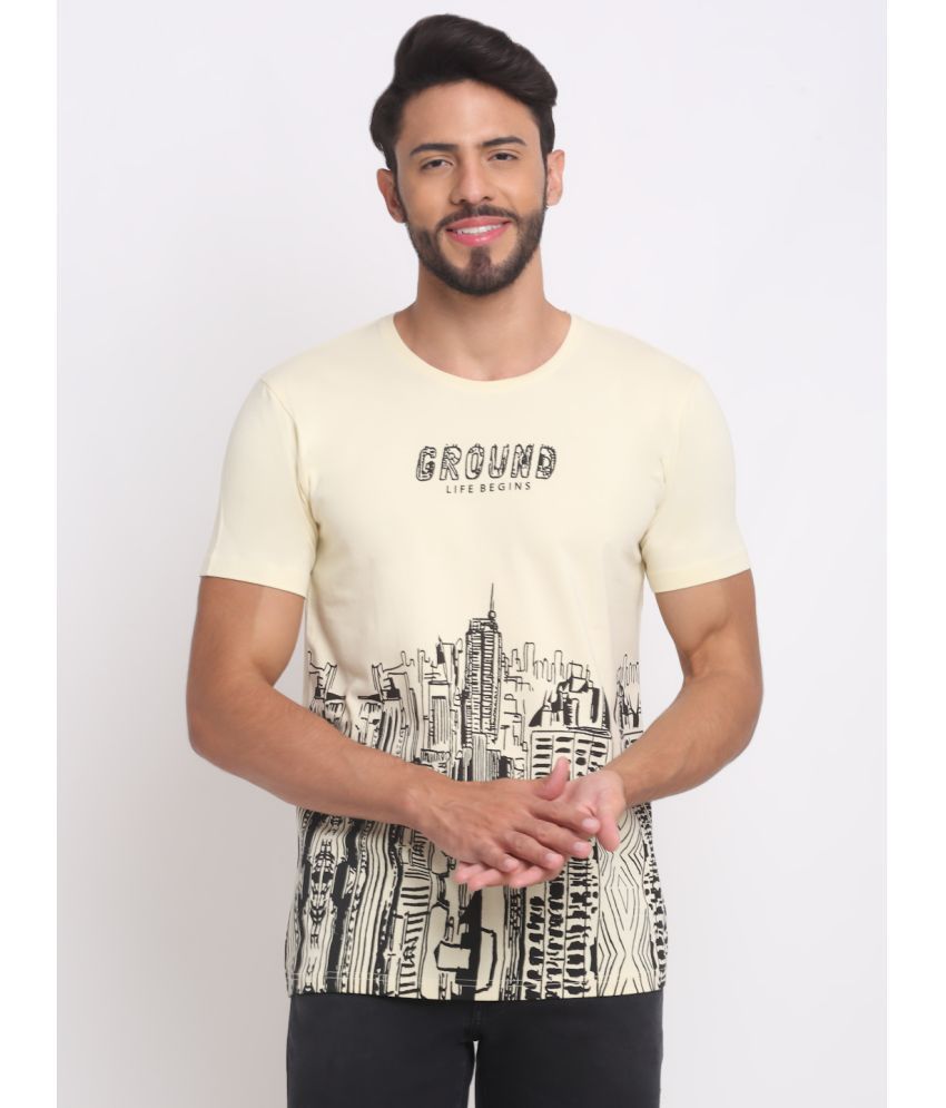     			SelFusion - Beige Cotton Regular Fit Men's T-Shirt ( Pack of 1 )