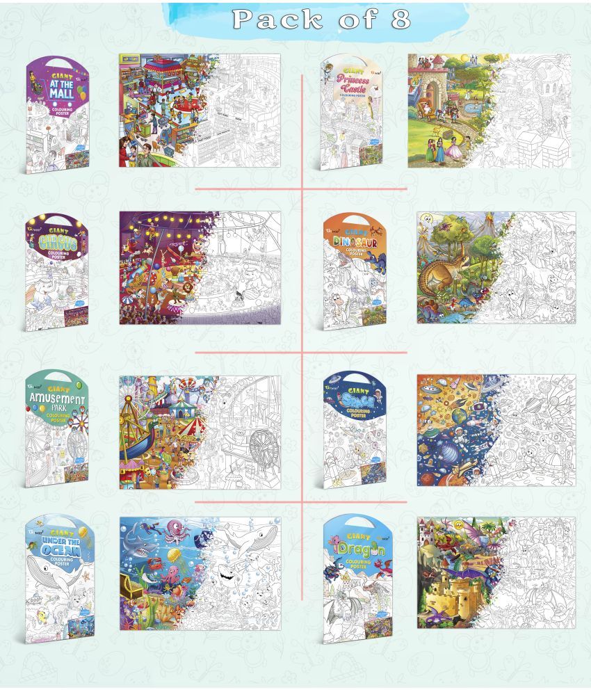     			GIANT AT THE MALL, GIANT PRINCESS CASTLE, GIANT CIRCUS, GIANT DINOSAUR, GIANT AMUSEMENT PARK, GIANT SPACE, GIANT UNDER THE OCEAN   and GIANT DRAGON   | Combo of 8 s I giant   for adults