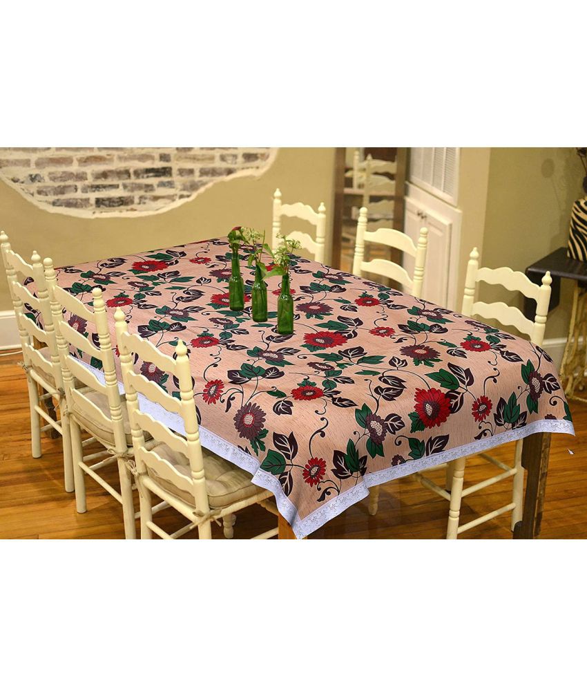     			HOMETALES Printed PVC 6 Seater Rectangle Table Cover ( 228 x 152 ) cm Pack of 1 Yellow
