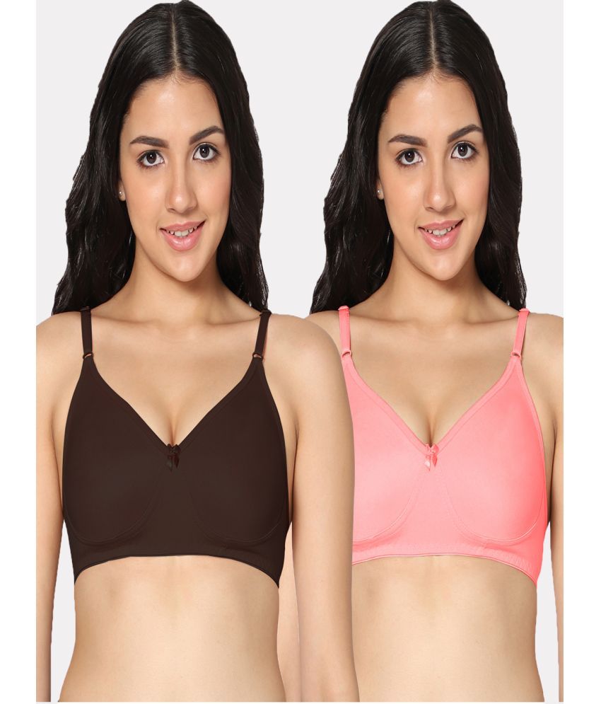     			IN CARE LINGERIE - Multicolor Cotton Non Padded Women's T-Shirt Bra ( Pack of 2 )