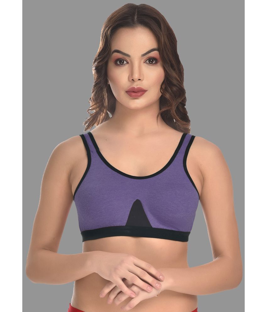     			Madam - Purple Cotton Blend Non Padded Women's Everyday Bra ( Pack of 1 )