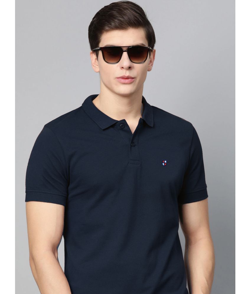     			ADORATE - Navy Cotton Blend Regular Fit Men's Polo T Shirt ( Pack of 1 )