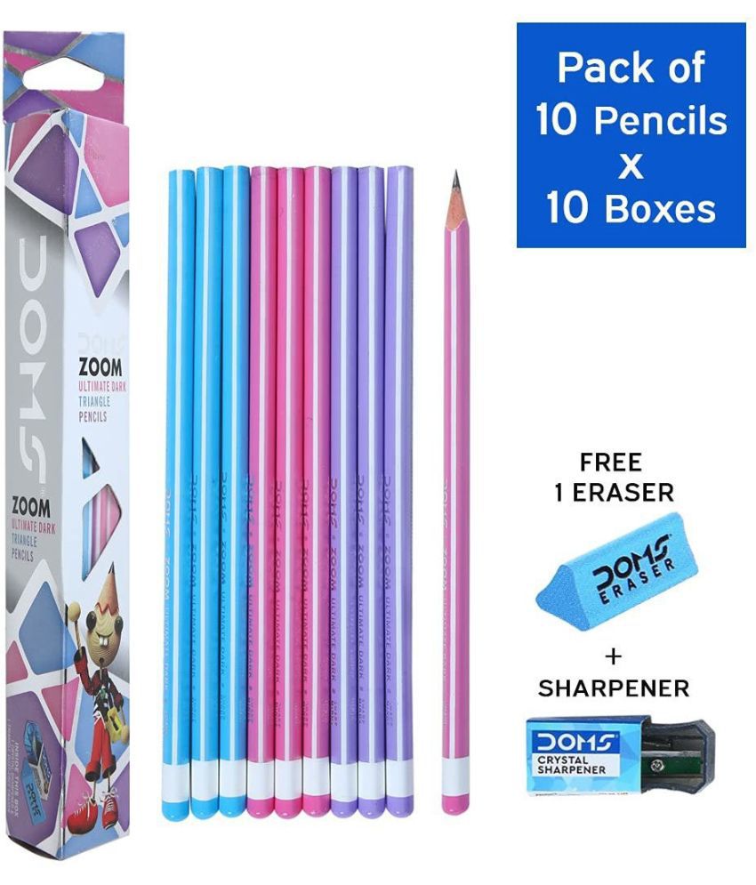     			Doms Zoom Ultimate Dark Triangle Pencil (Pack Of 100)