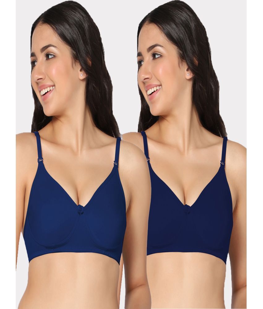     			IN CARE LINGERIE Pack of 2 Cotton Lightly Padded Women's Everyday Bra ( Multicolor )