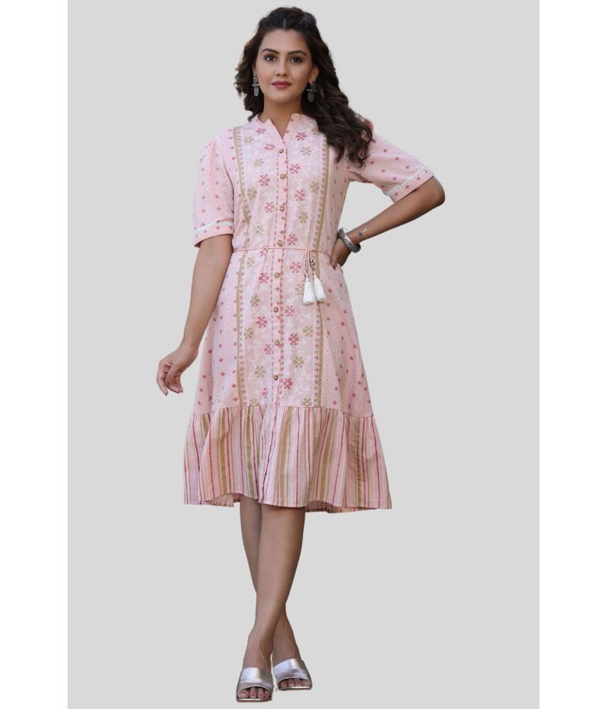     			Juniper - Pink Cotton Blend Women's A-line Dress ( Pack of 1 )