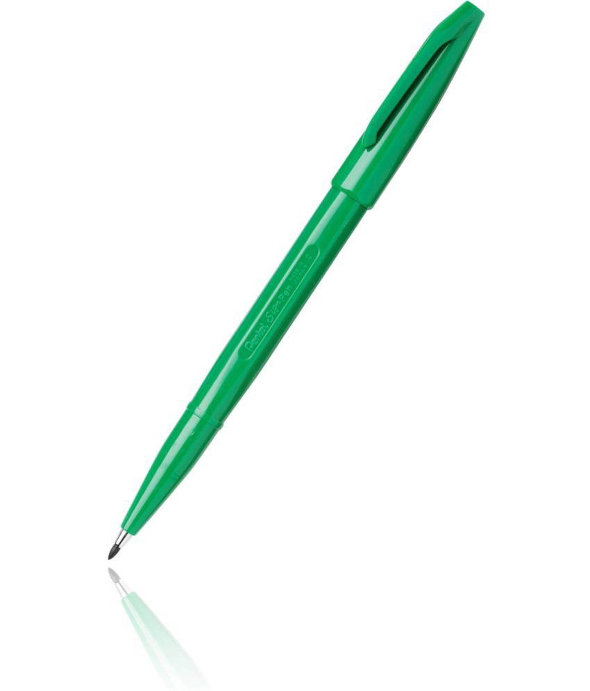     			Pentel Brush Sign Pen Fibre Tip Nib Sketch Pens (Set Of 6, Green)