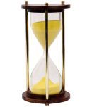 Generic - Brass And Wood Sand Timer (Yellow) Showpiece 14 cm