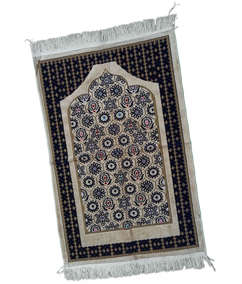     			ADIRNY Blue Single Velvet Prayer Mat ( 110 X 70 cm )