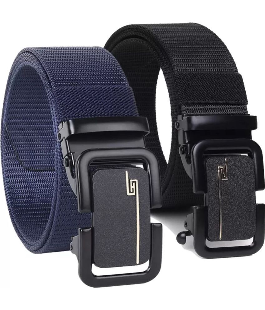     			Clock21 - Black Nylon Men's Reversible Belt ( Pack of 2 )