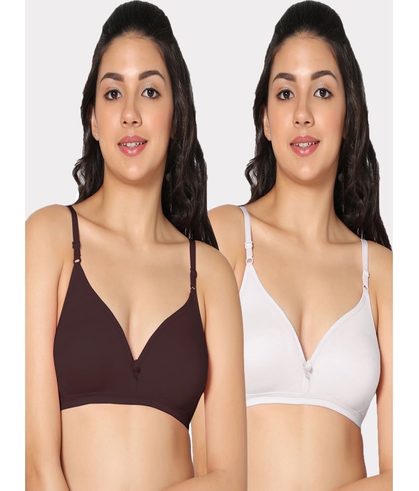     			IN CARE LINGERIE - Multicolor Cotton Non Padded Women's T-Shirt Bra ( Pack of 2 )