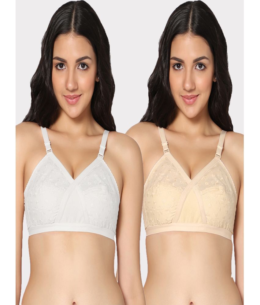     			IN CARE LINGERIE - Multicolor Cotton Non Padded Women's T-Shirt Bra ( Pack of 2 )