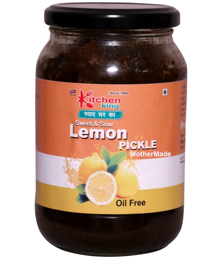     			Kitchen King Gujarati Sweet & Sour Lemon Pickle | Fresh Khatta Meetha Achar Oil Free with Healthy Ingredients Pickle 500 g