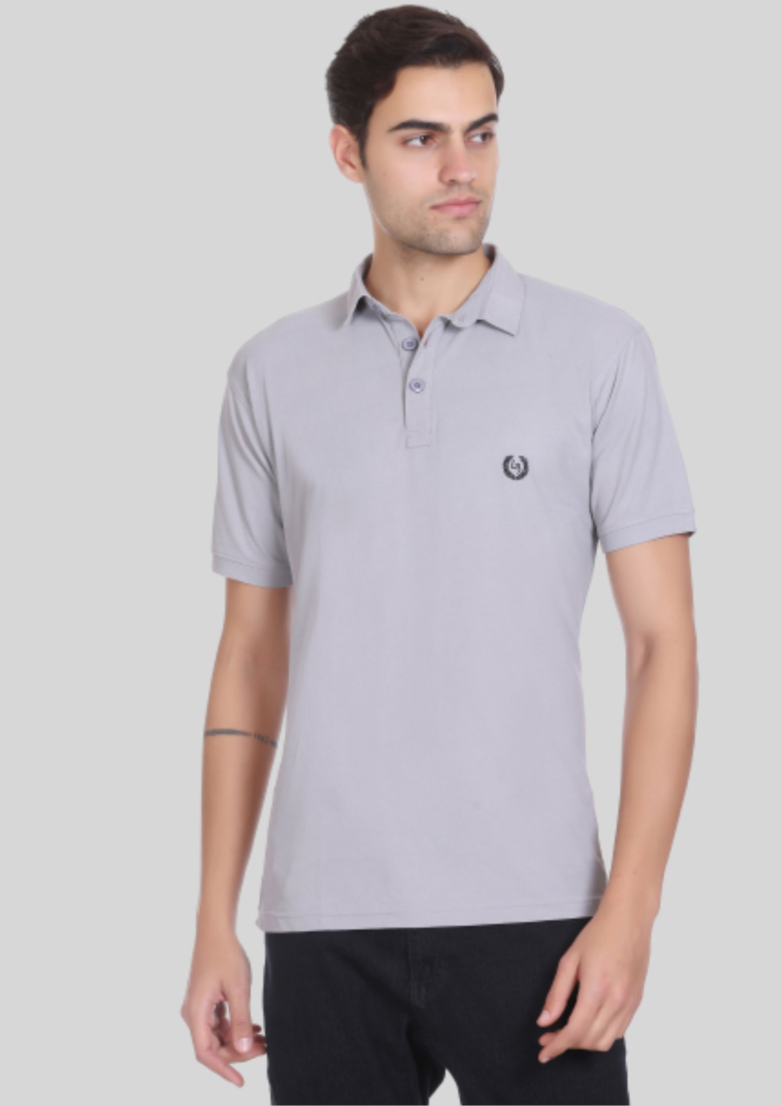     			LEEBONEE - Light Grey Cotton Blend Regular Fit Men's Polo T Shirt ( Pack of 1 )
