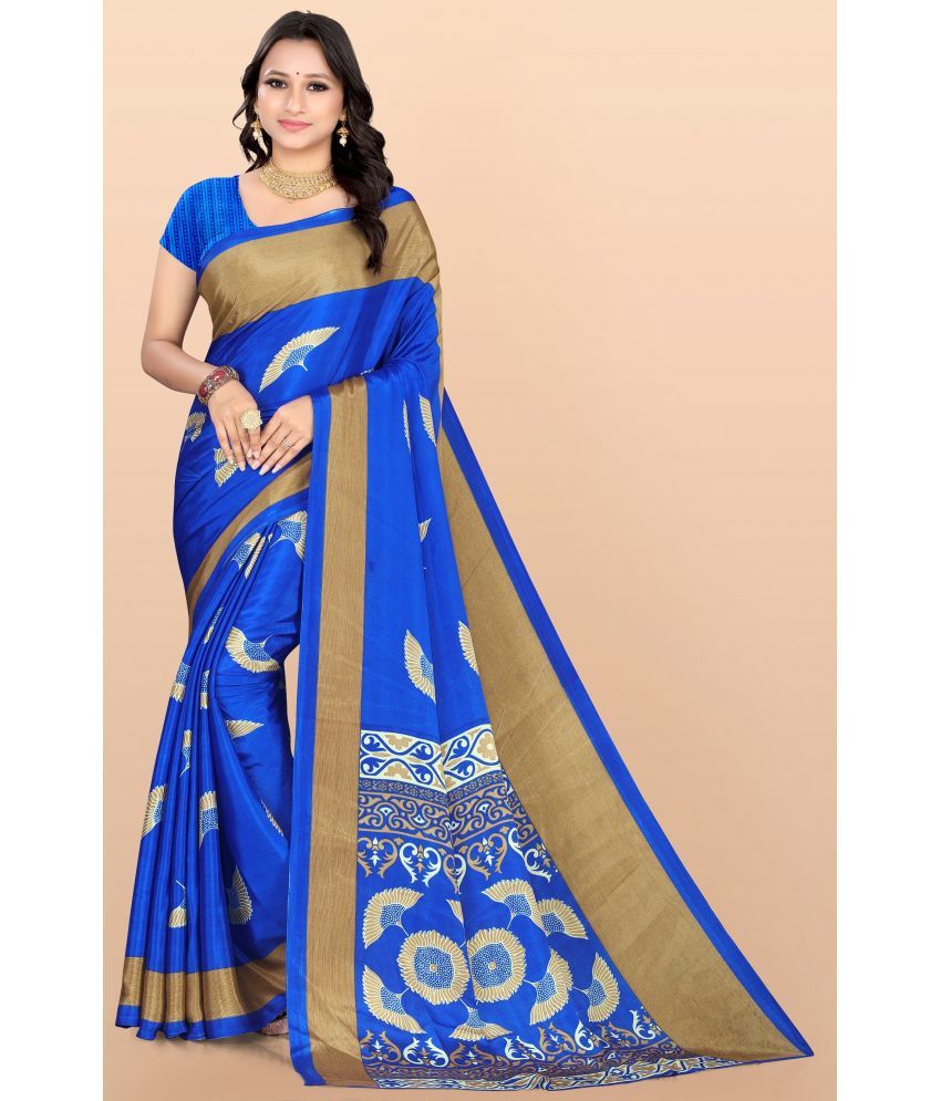     			LEELAVATI - Blue Crepe Saree With Blouse Piece ( Pack of 1 )