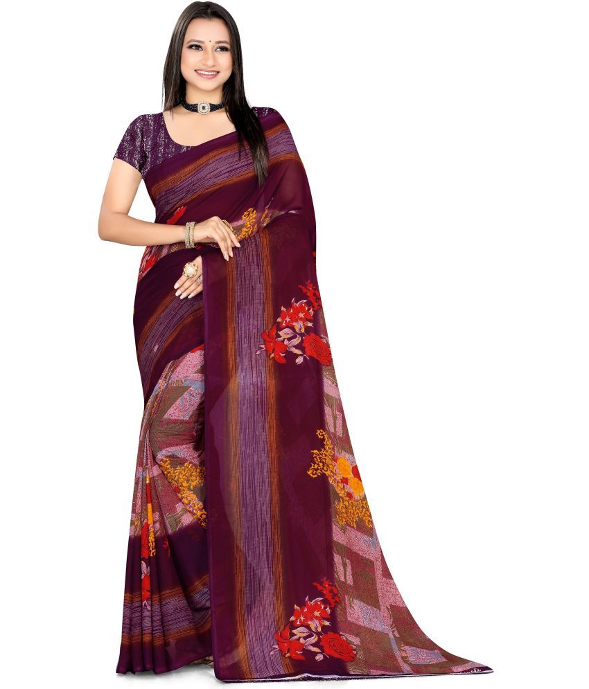     			LEELAVATI - Pink Georgette Saree With Blouse Piece ( Pack of 1 )