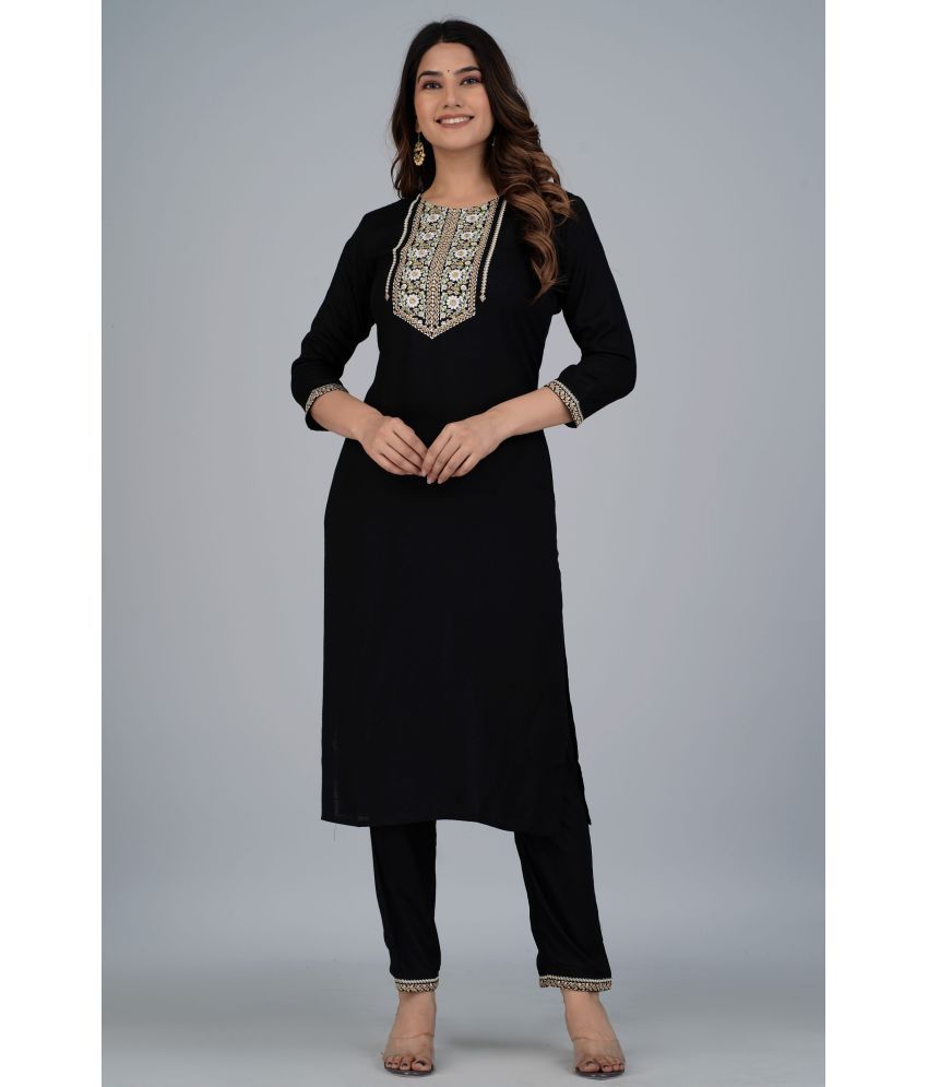     			Mishree Collection - Black A-line Rayon Women's Stitched Salwar Suit ( Pack of 1 )