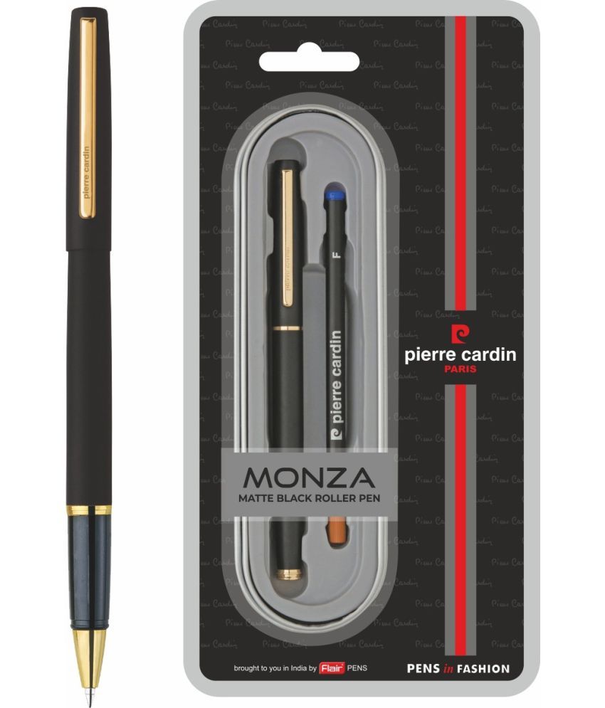     			PIERRE CARDIN Monza Matte Black Roller Ball Pen (Blue)