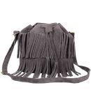 Lychee Bags Sling Bag PU Set of 1 ( Light Grey )