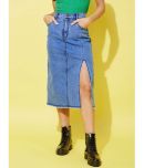 StyleStone - Blue Denim Women's A-Line Skirt ( Pack of 1 )