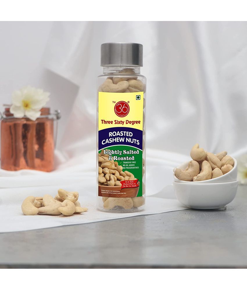     			360 Degree Roasted Salted Cashews Nuts | Lightly Salted Kaju, 200gms (2 x 100gms each)