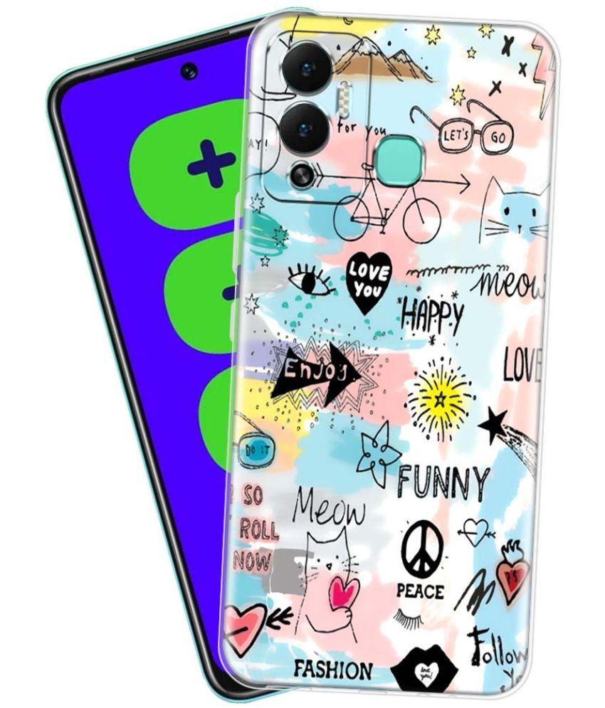     			Fashionury - Multicolor Printed Back Cover Silicon Compatible For Infinix Hot 12 Play ( Pack of 1 )