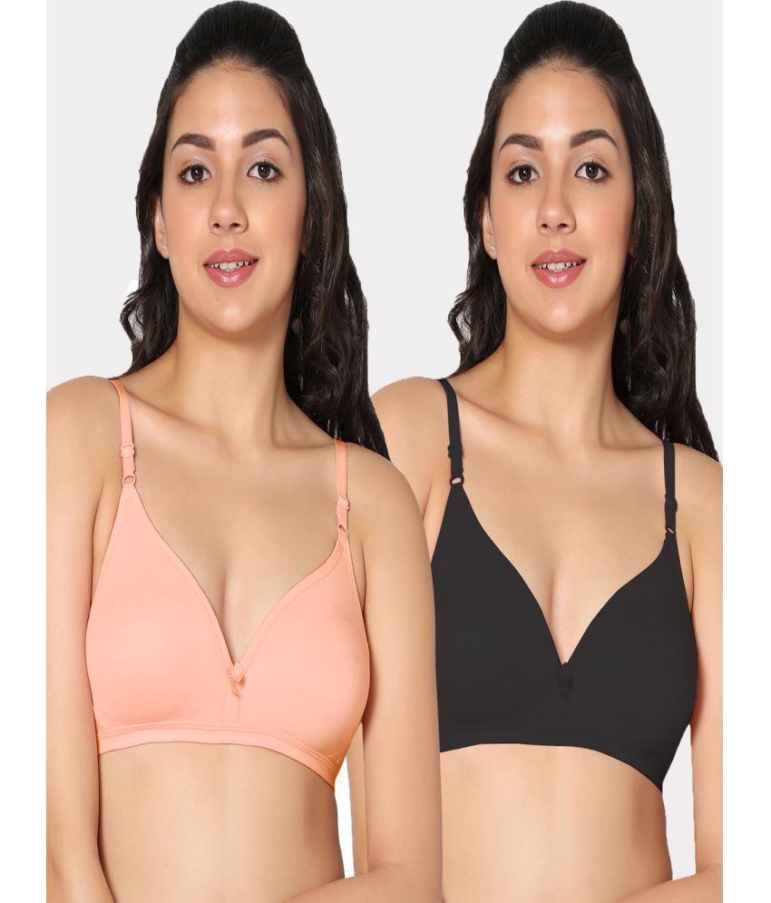     			IN CARE LINGERIE Pack of 2 Cotton Lightly Padded Women's T-Shirt Bra ( Multicolor )