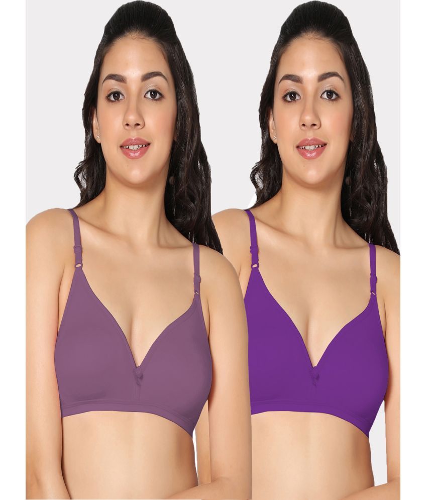     			IN CARE LINGERIE Pack of 2 Cotton Non Padded Women's T-Shirt Bra ( Multicolor )