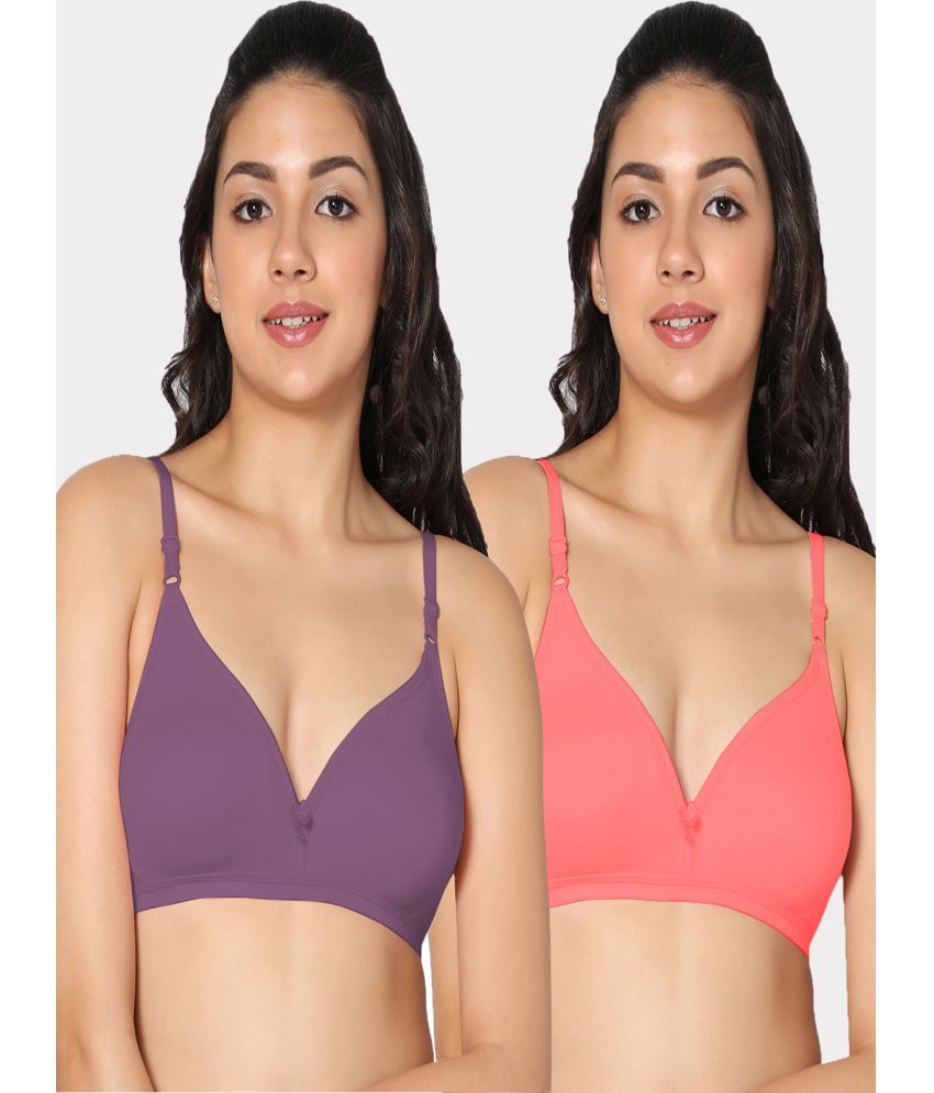     			IN CARE LINGERIE - Multicolor Cotton Non Padded Women's T-Shirt Bra ( Pack of 2 )