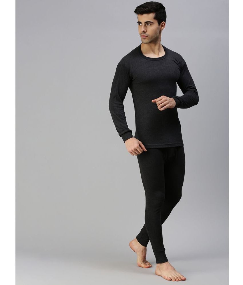     			Pack of 1 LUX PARKER - Black Cotton Men's Thermal Sets