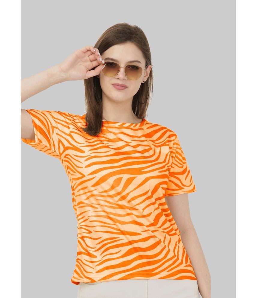     			Leotude - Orange Cotton Blend Regular Fit Women's T-Shirt ( Pack of 1 )