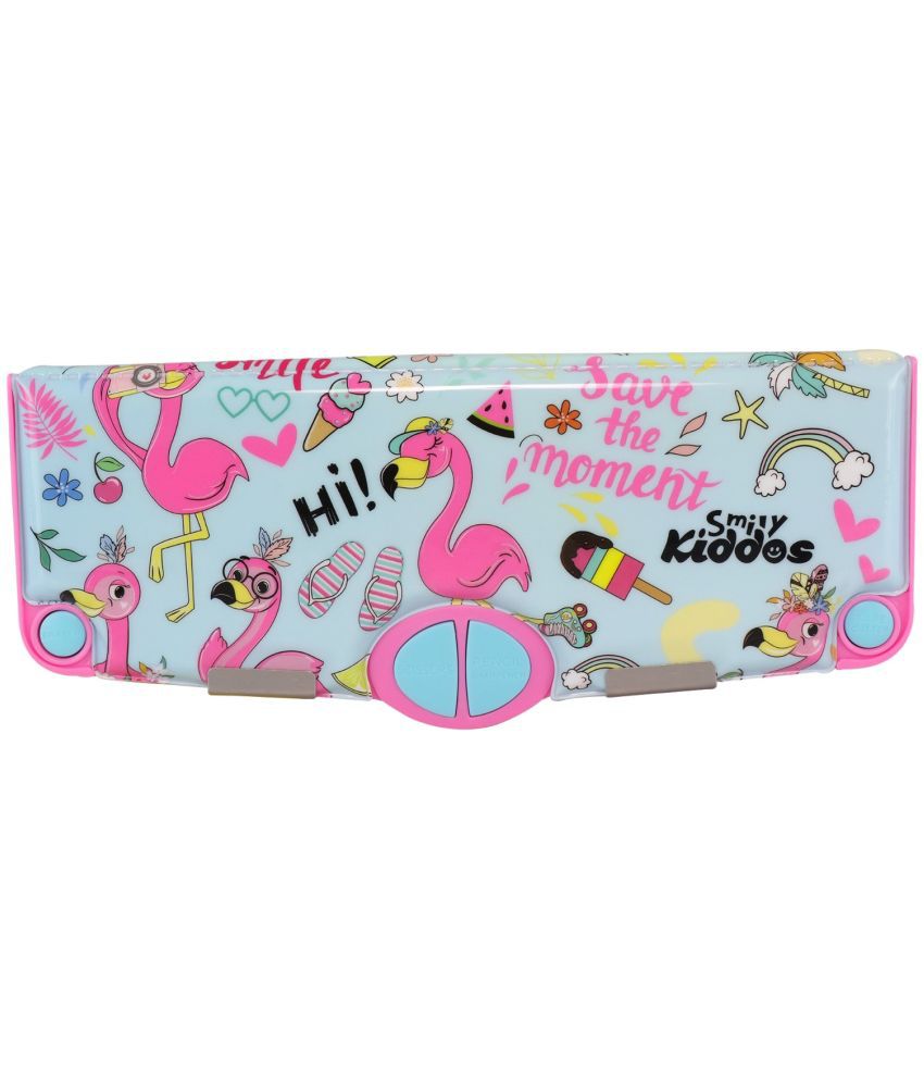     			Multi Functional Pop Out Pencil Box for Kids Stationery for Children - Flamingo Theme - Light blue